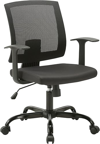 Furniture of America Leanne - Juego de 2 sillas giratorias ergonómicas de malla ajustable de altura ajustable y metal con ruedas para oficina en