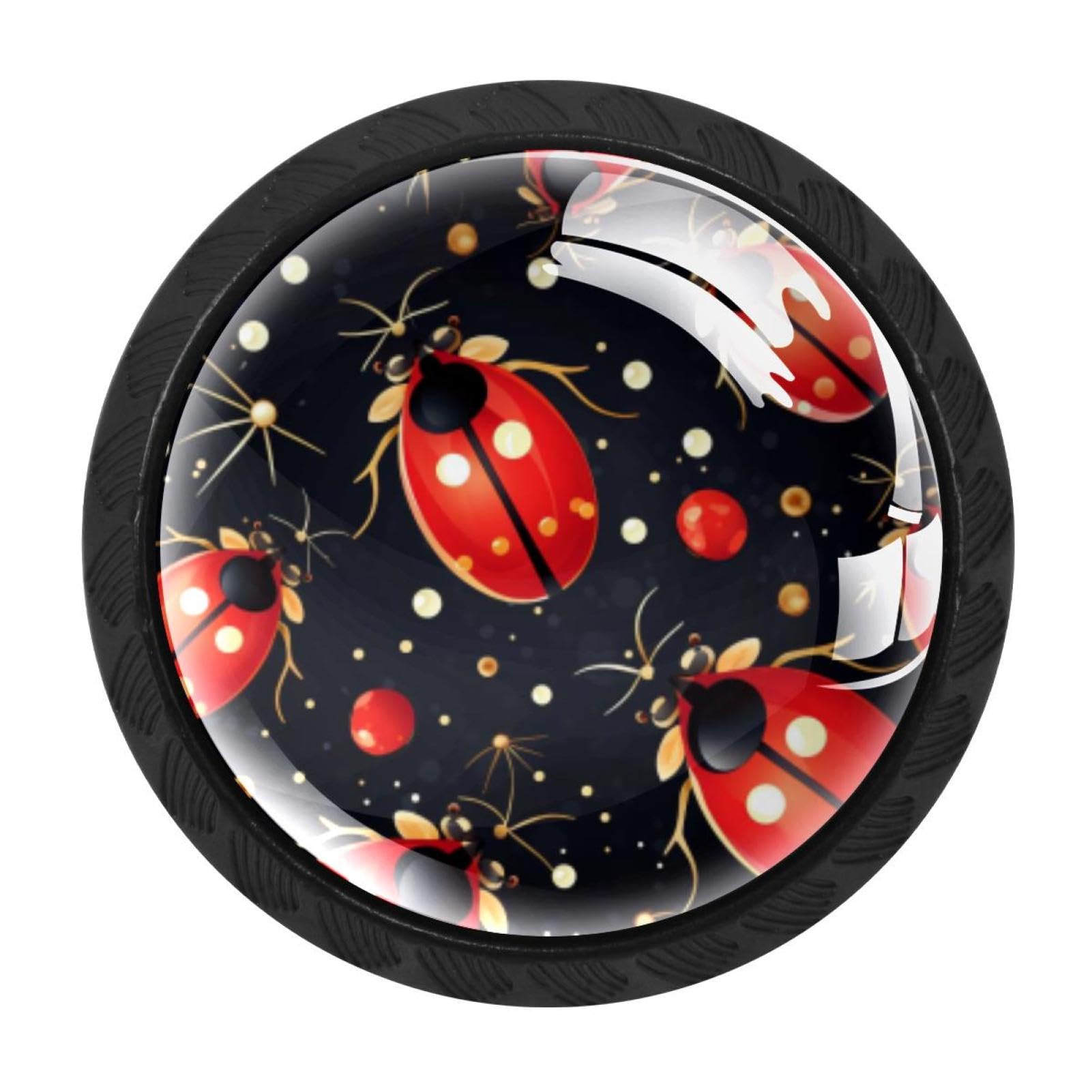 Chenzzzz Multicolored 11 4 Pack Black Ladybird Cabinet Pulls Kitchen Cabinet Handles Ideal For Cabinet,Drawer,Cupboard And Wardrobe