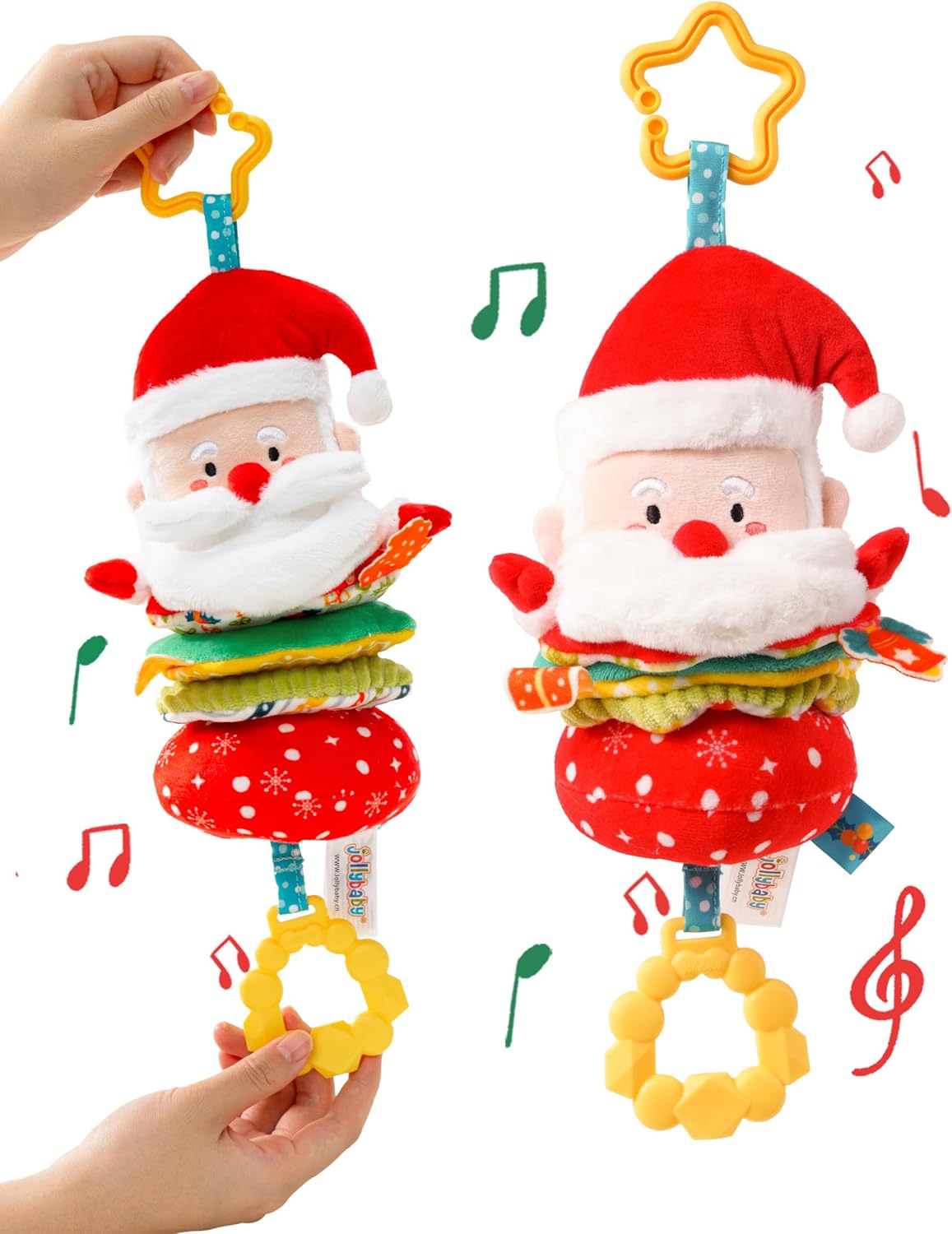 Jollybaby My Baby First Christmas Musical Hanging Toys for Toddler 0-6-12-36 Months, Car Seat Stroller Crib Toy, Christmas Stocking/Socks Stuffers Gifts for Tummy Time Infants/Newborns Boy and Girl