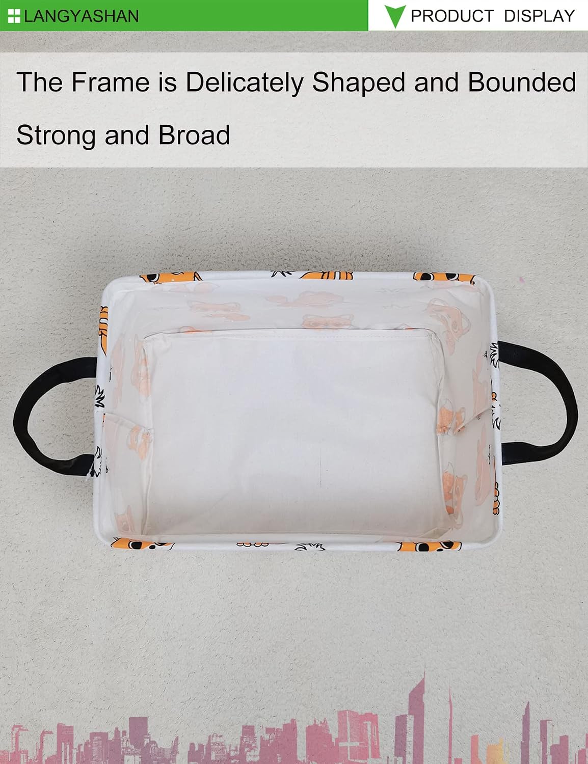 Rectangular Collapsible Storage Basket Nursery Organizer Fox image 5