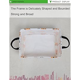 LANGYASHAN Rectangular Storage Bin Collapse Canvas Fabric Cartoon Storage Basket with Handles for Organizing Home Kitchen Boys and Girls Toys Office Closet Shelf Baskets(Rec Fox)