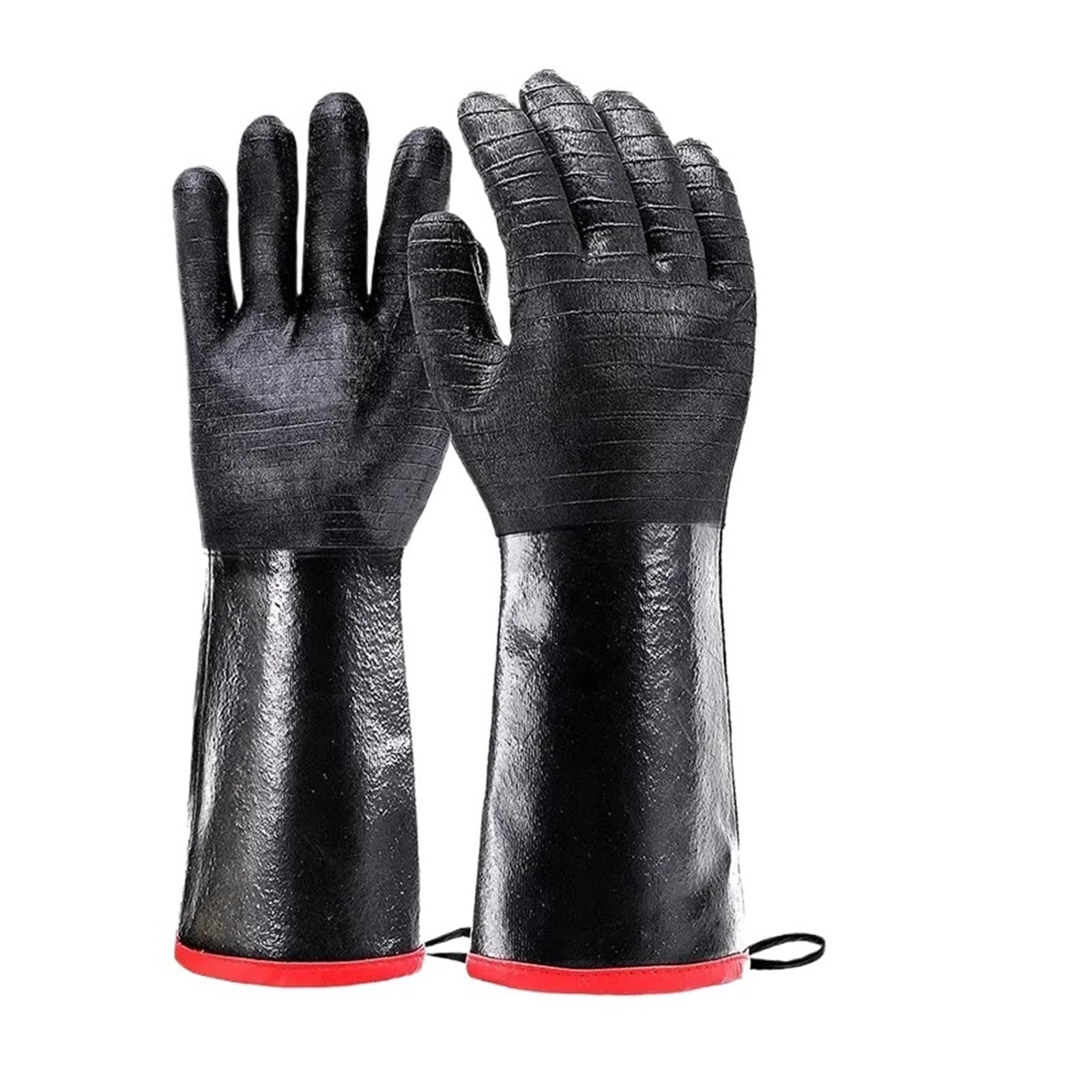 Guanti da forno in neoprene, 14/18 pollici, guanti BBQ impermeabili | Modello 0101059, fodera in cotone, resistente all'olio, texture antiscivolo, manica lunga con anello(18inch-thin-700F)