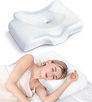 Vista 8 de Osteo Almohada cervical para aliviar el dolor de cuello, diseño hueco, almohadas de espuma viscoelástica sin olor con funda de enfriamiento