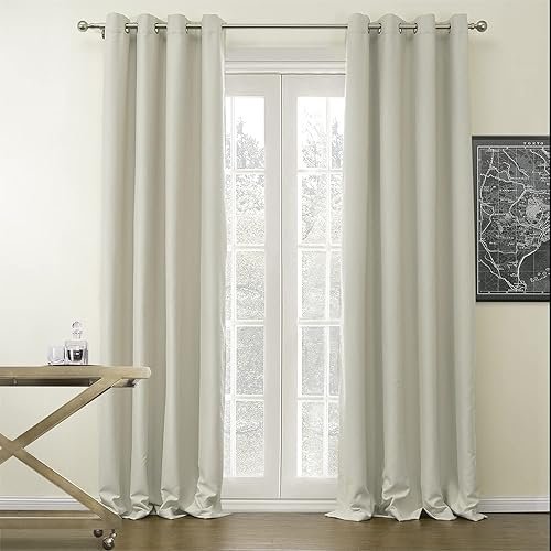 Miniatura 2 de Cortina beige de 72 pulgadas de largo, cortinas de ventana de cocina de 72 pulgadas de ancho, cortinas de aislamiento térmico para dormitorio,