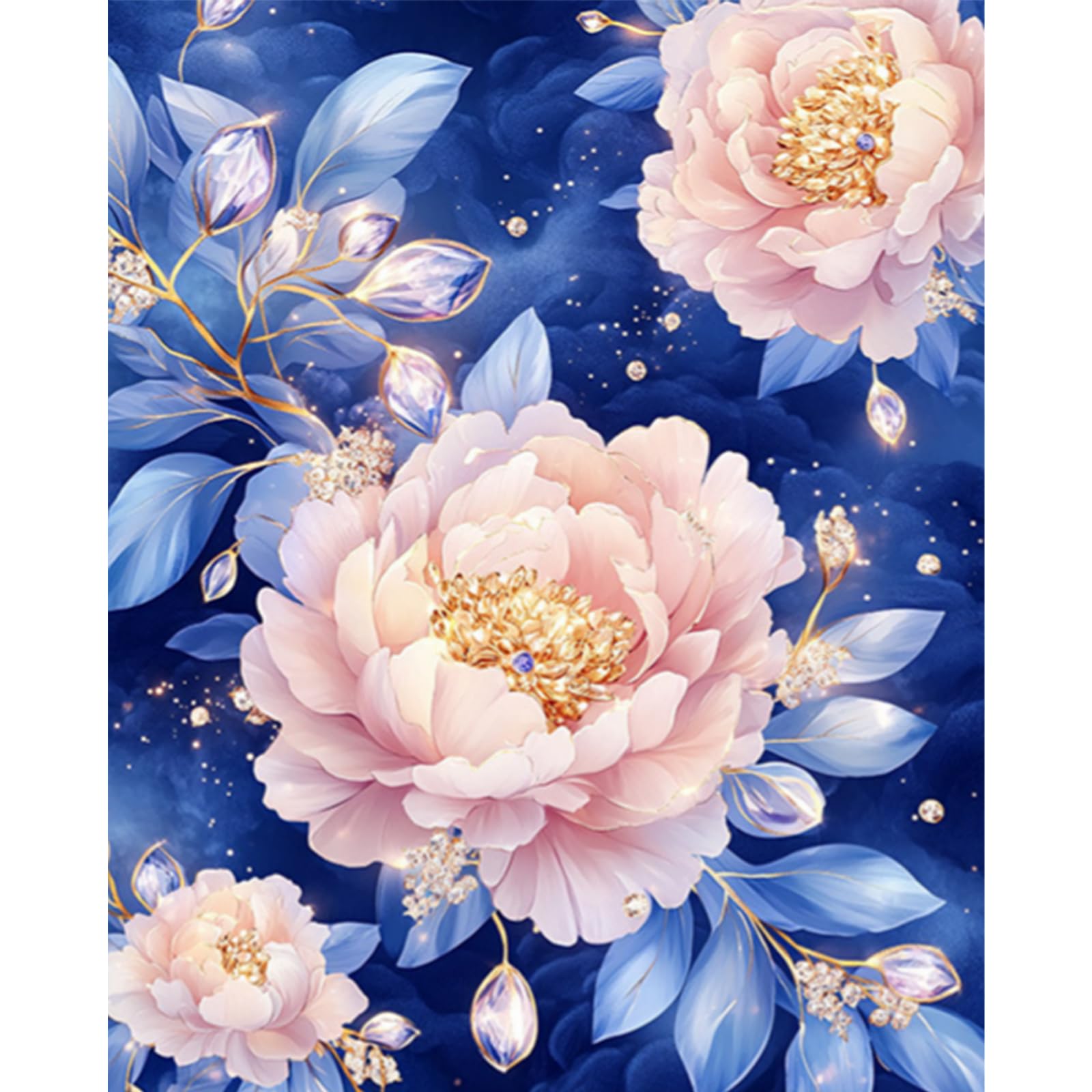 Flower Stamped Cross Stitch Kits for Adults，11CT 3 Strands DIY Counted