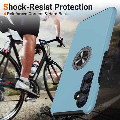 Miniatura 4 de JAME Funda para Samsung Galaxy A54 5G, Samsung A54 5G con protector de pantalla 2 piezas, funda protectora delgada a prueba de golpes con soporte de