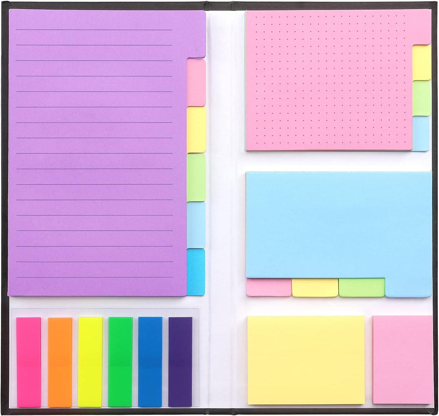 Divider Sticky Notes Set Divider Self-Stick Notes Pads Bundle with Bookmark Index for Planner Sticky Notes Tabs for School Supplies, Office Supplies, Book Notes 410 Sheets (Pastel Color)