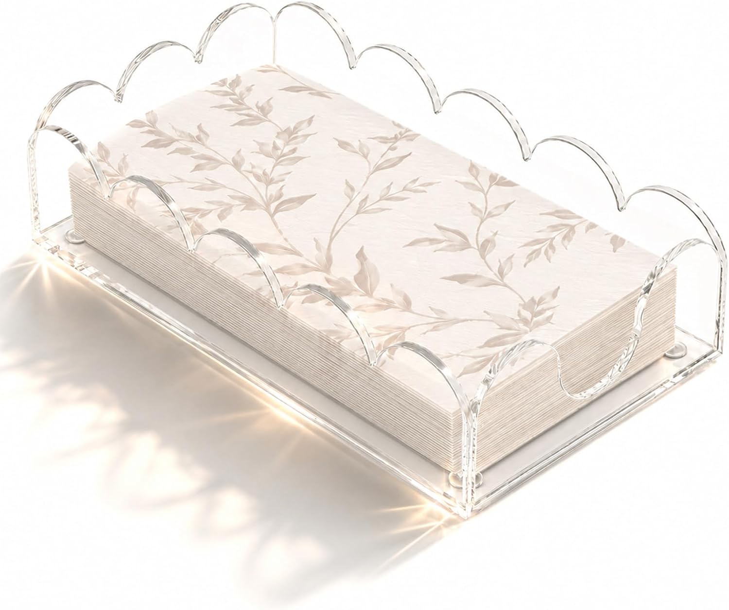 Clear Acrylic Cocktail Napkin Holder for Table,Dining &Kitchen (7*7*2.4" )