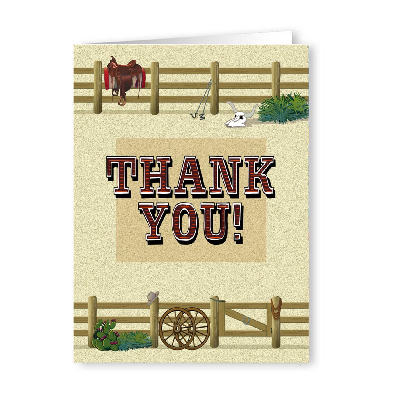 Stonehouse Collection | Western Thank You Note Cards | Cowboy Theme | Arizona, Texas Ranch (Western Corral)