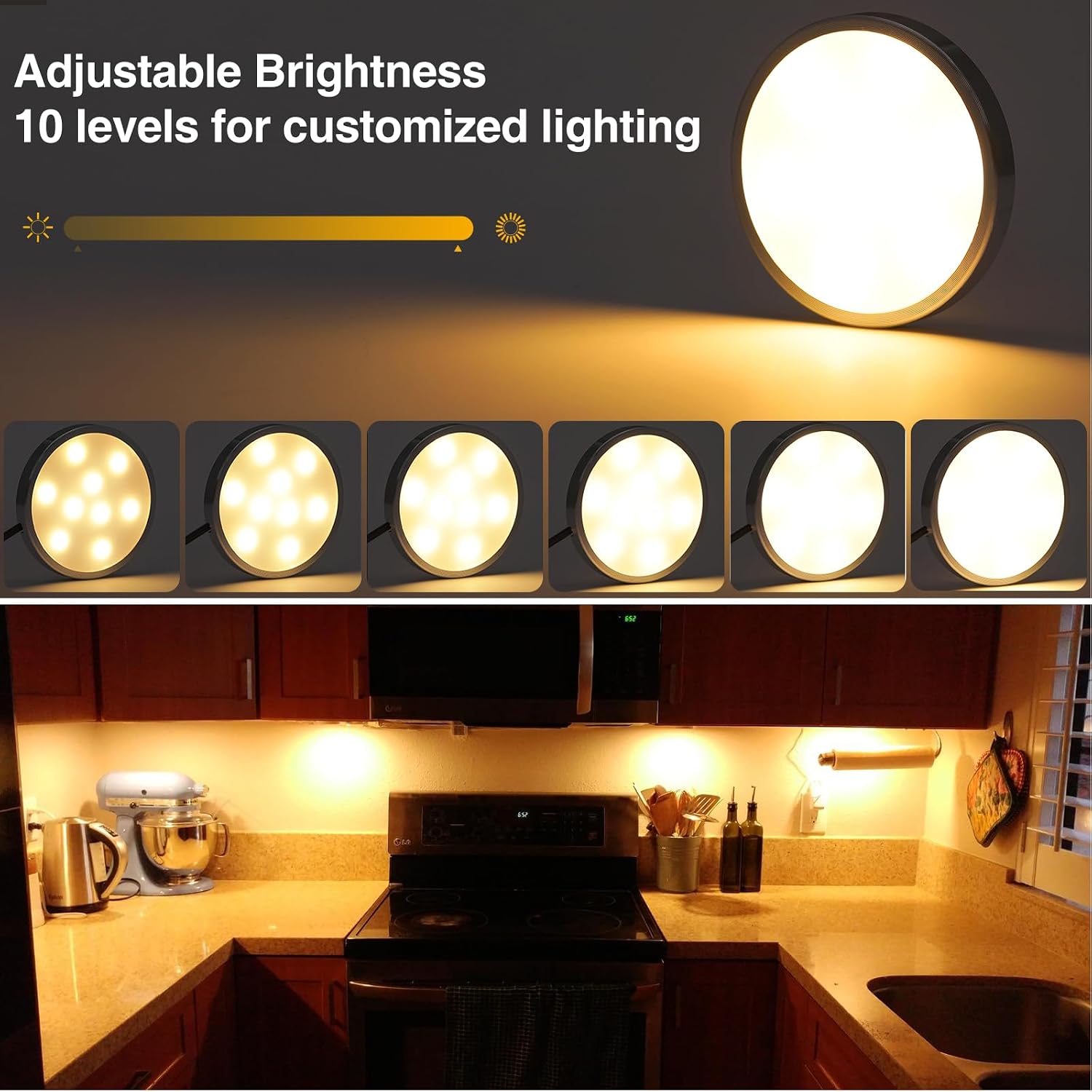 LABOREDUCER Smart Under Cabinet Lighting 12 Pack Dimmable with Alexa Google Assistant,App and Remote Control,Under Cabinet Lights Wired Plug in or Hardwired for Kitchen Counter