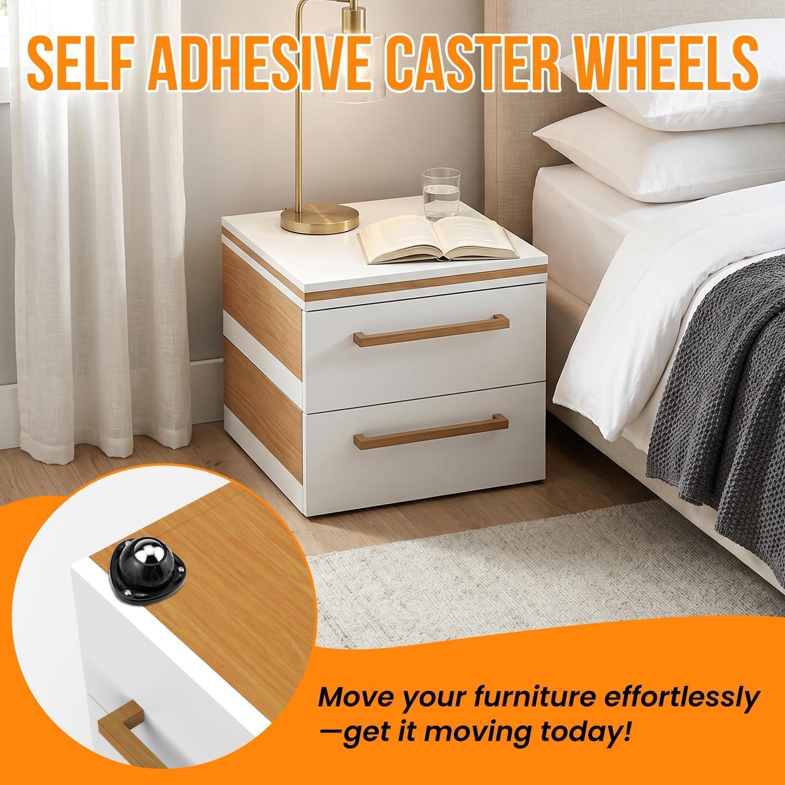 Stainless Steel Caster Wheels - 8 Pack -6 Stainless Steel Caster Wheels - 8 Pack -6
