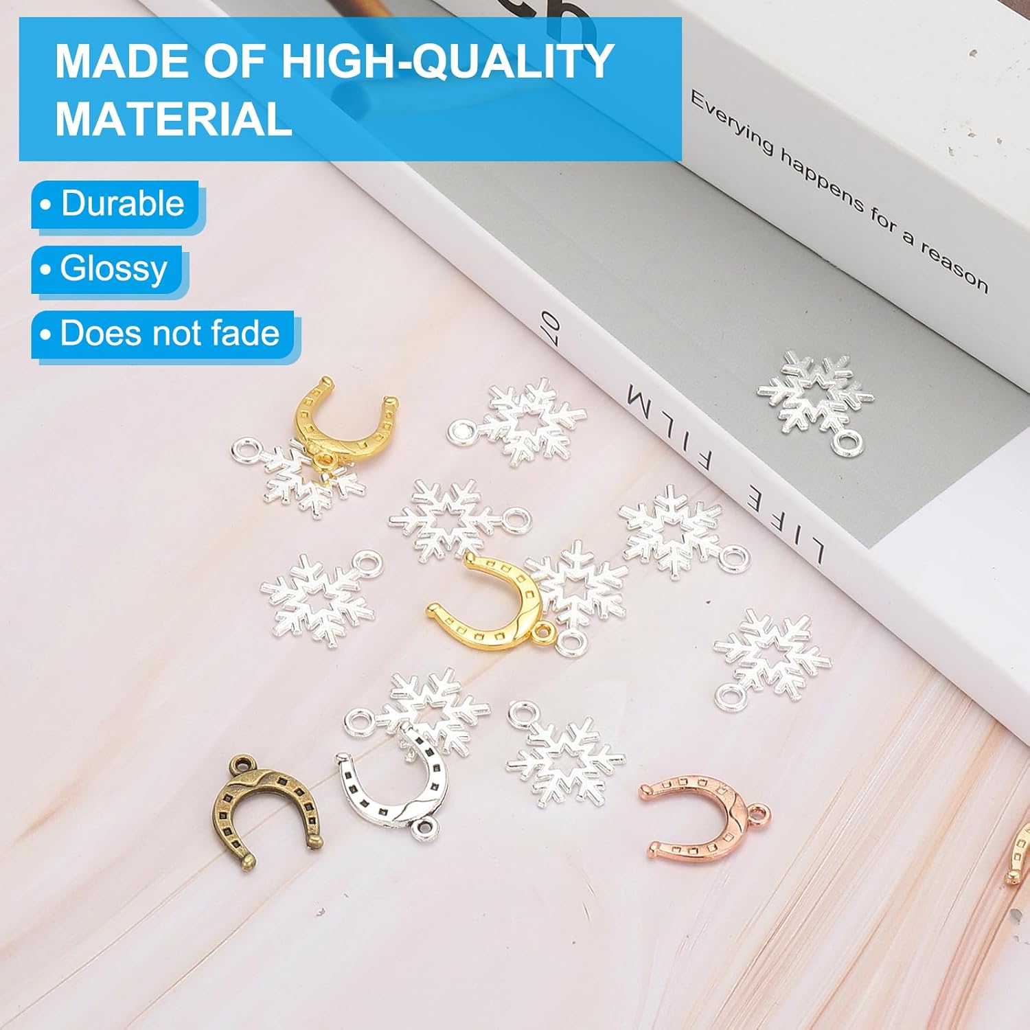 PATIKIL Jewelry Making Charm Bulk, 10 Pcs Alloy Snowflake Pendants DIY for Necklace, Bracelet, Earring Making and Crafting - Image 4