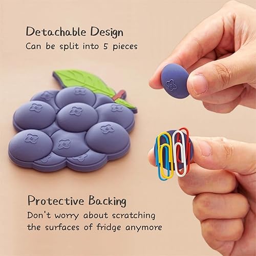 Miniatura 4 de 10 imanes de frutas lindos imanes para nevera, uvas 3D, guisantes para refrigerador, imanes divertidos para casillero, imanes de guisantes de