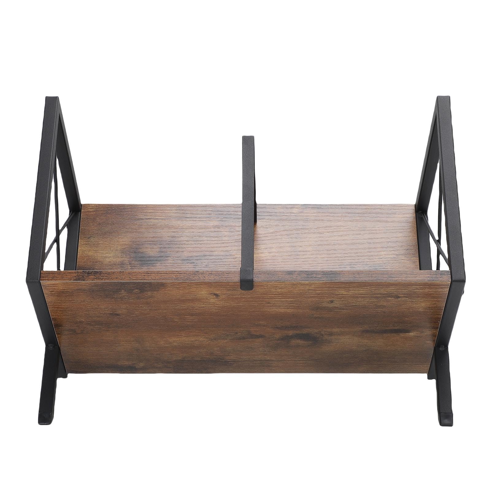 Portaoggetti per Dischi in Vinile Scaffale Organizer Vintage per Album Libri Riviste Ferro in Legno Massello per Studio Home Office