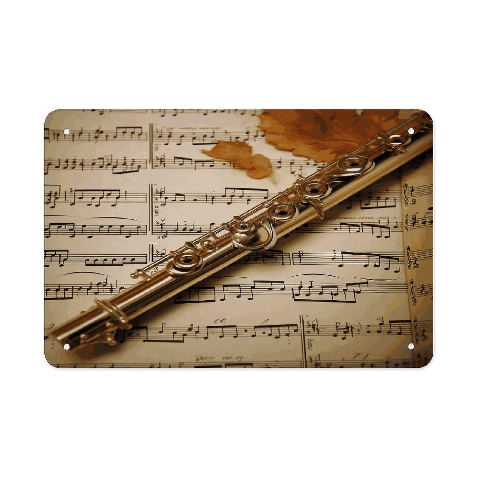 Fodpand Style Flute Music Wall Art Metal Signs Tin Sign