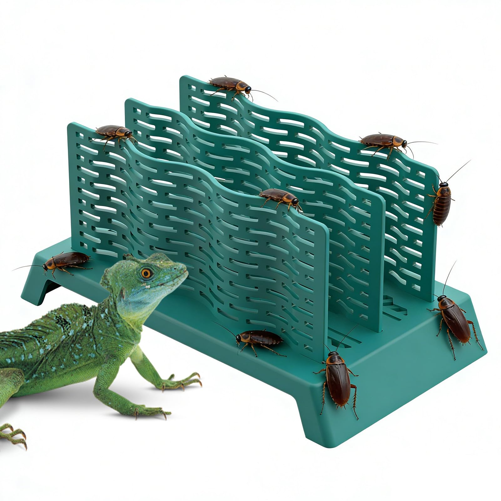 Bearded Dragon Feeder - Escape-Proof Feeding Box,Lizard Food Bowl - for Terrarium Tank Chameleon Lizard Gecko Frog Amphibians Hunting