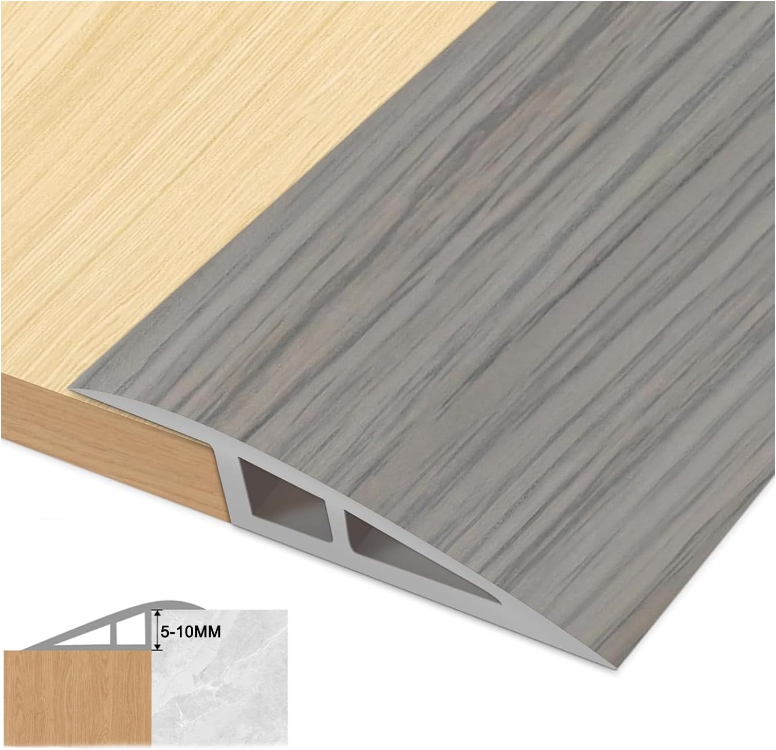 1.5M Self-Adhesive Floor Transition Strips Carpet Trim Strong Adhesive, Ideal for Carpet, Laminate, and Tile Thresholds, Doorways, and Edging，Floor Transition Strips for Heights Between 5-10mm