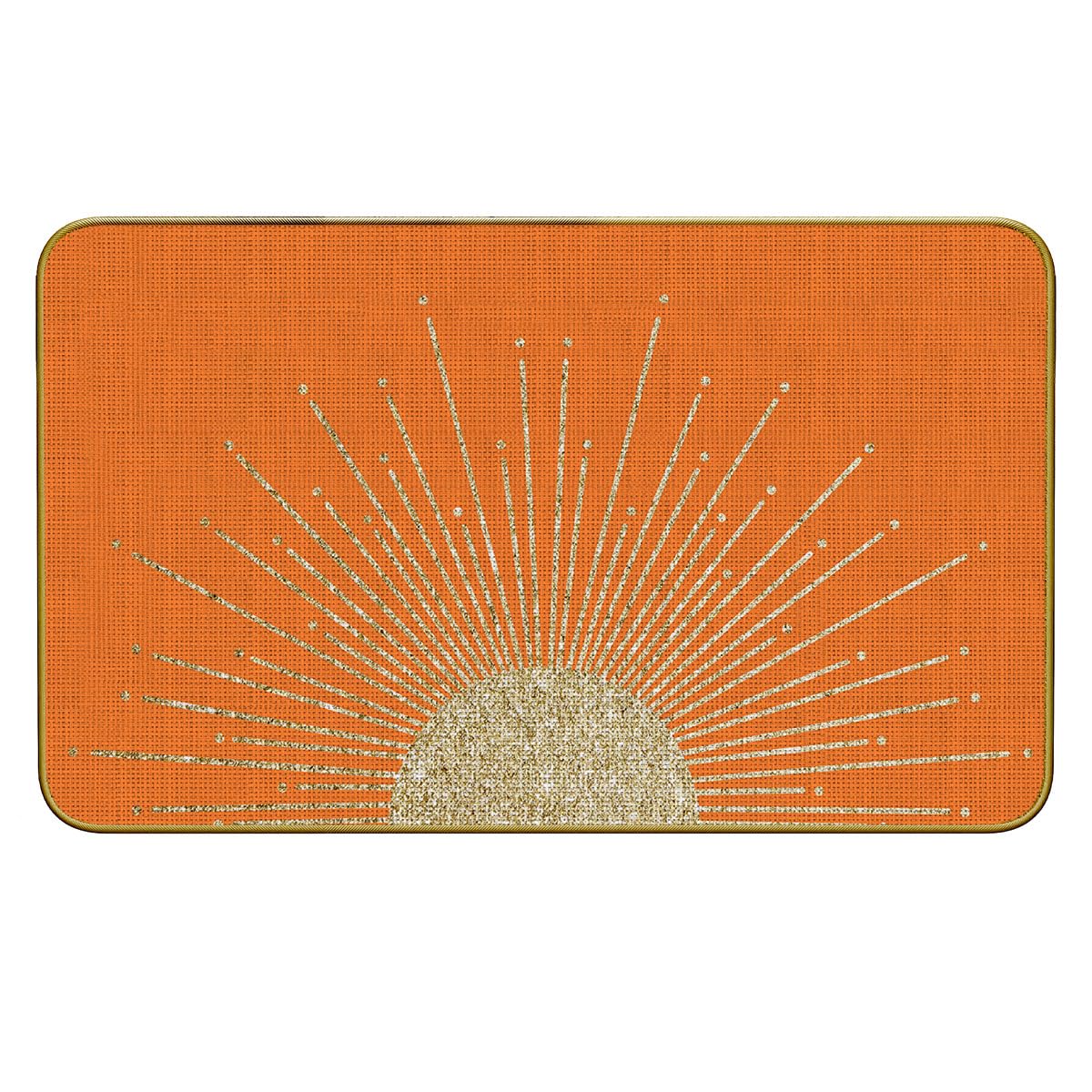 Mingnei Boho Sun Sunshine Rug, Black Boho Classroom Doormat Door Mat, 30x17 Welcome (Orange)