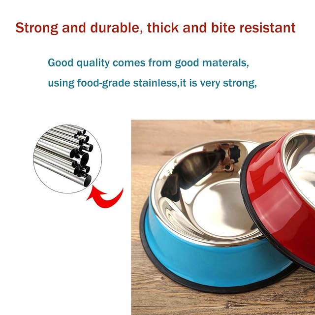 Foto 4 de 5 de SUOXU 2pcs Cuenco para Perros de Acero Inoxidable, Cuencos multifuncionales para Alimentos para Mascotas