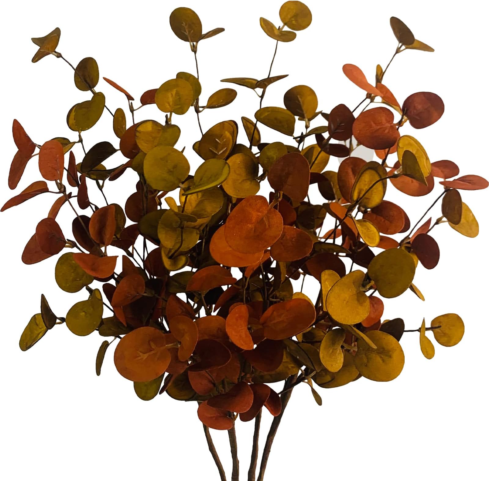 4 Pcs Artificial Fall Eucalyptus Leaves Greenery Stems Plants for Home Floral Arrangement Wedding Party Autumn Thanksgiving Table Centerpiece Decorations, 26.7"