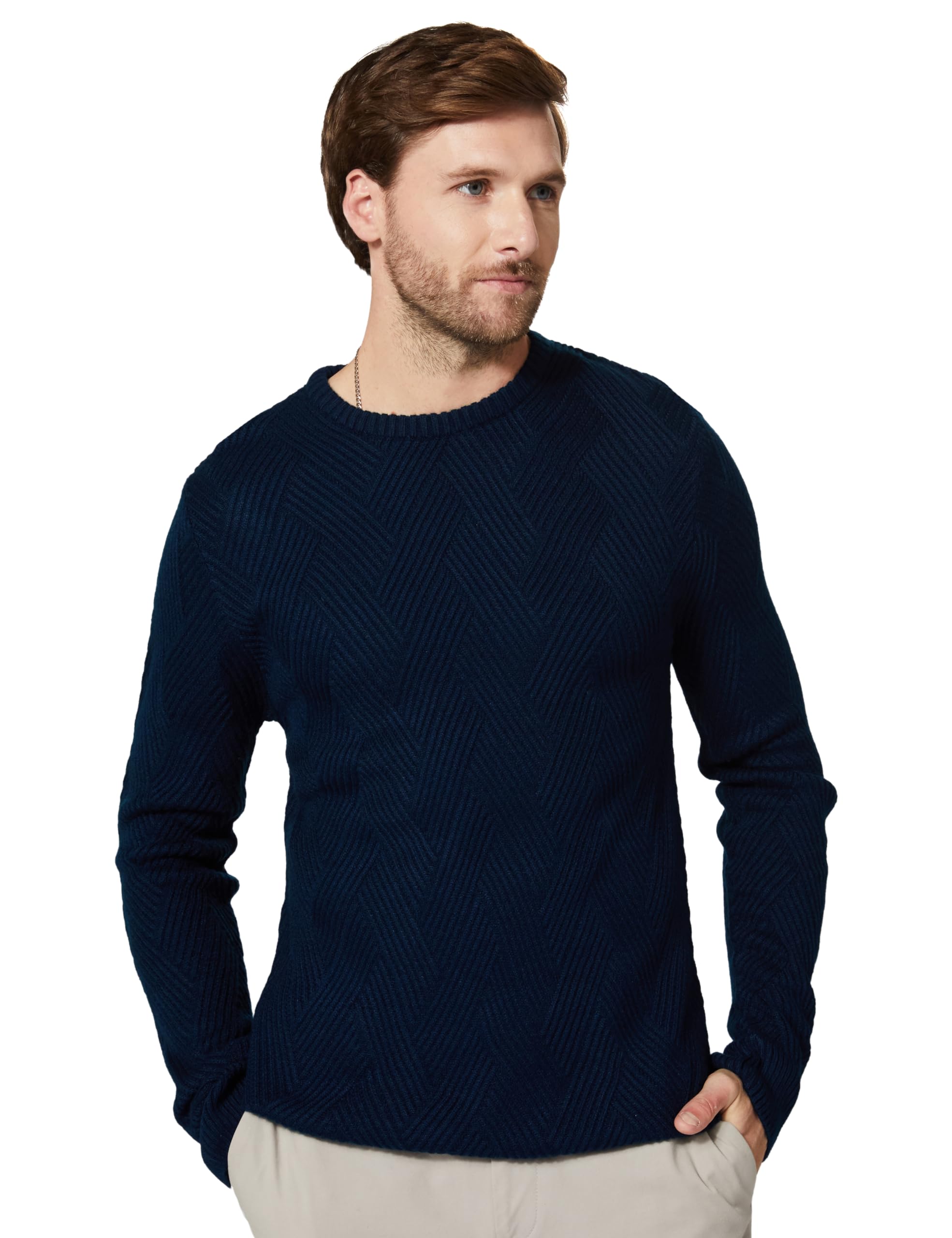 amazon brand - symbol Men's Casual Acrylic Crew Neck Sweater-picture-18