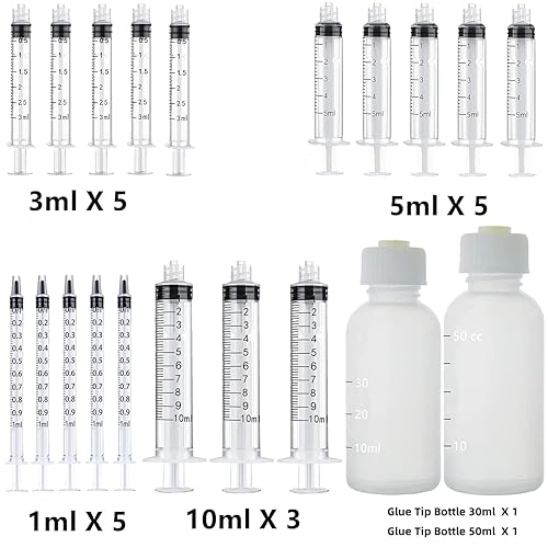 Miniatura 8 de Paquete de 30 dispensadores de pegamento de 0.0 fl oz, 0.1 fl oz, 0.2 fl oz, 0.3 fl oz, 0.7 fl oz con 14ga, 16ga, 18ga, 20ga, 22ga, 25ga accesorios