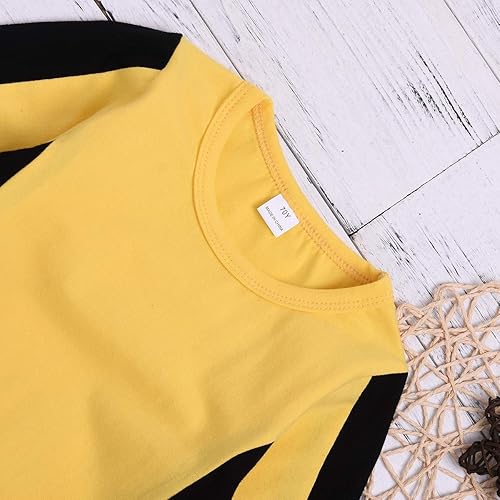 Vista 6 de Shan-S Mameluco para bebés y niñas, conjunto de pijamas para niños, trajes a juego, ropa clásica amarilla Bruce Lee