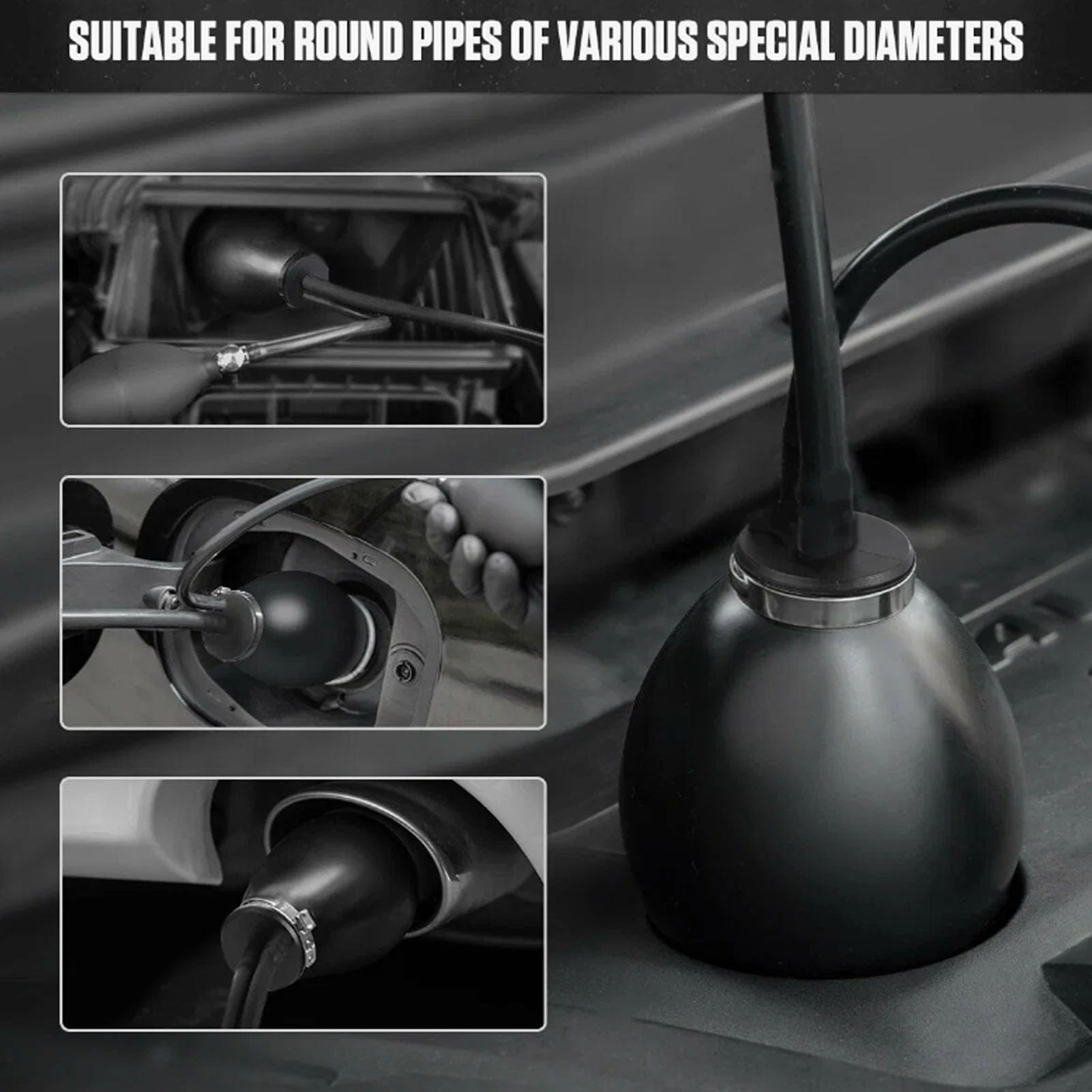 Tbest Vescica di Aspirazione per Macchina del Fumo Automobilistica Vescica per Prove di Fumo Gonfiabile in Silicone per Rilevamento Perdite di Carburante con Ampia