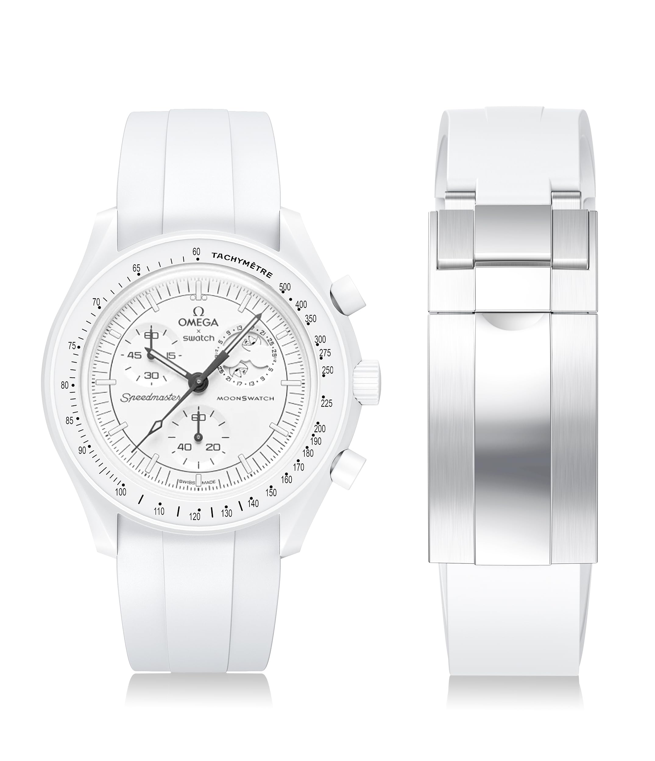 REBANDACE Moonswatch Watch Strap 20mm White - Image 1