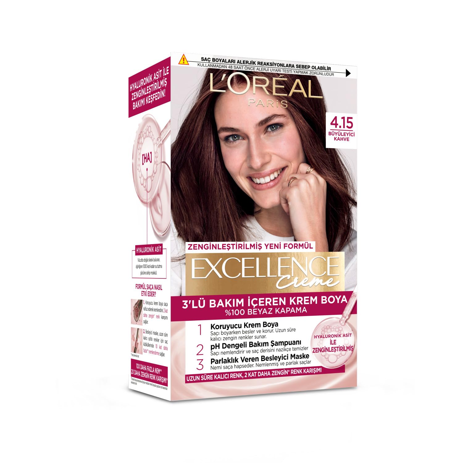 L'Oreal Paris Excellence Creme Saç Boyası - 4.15 Büyüleyici Kahve