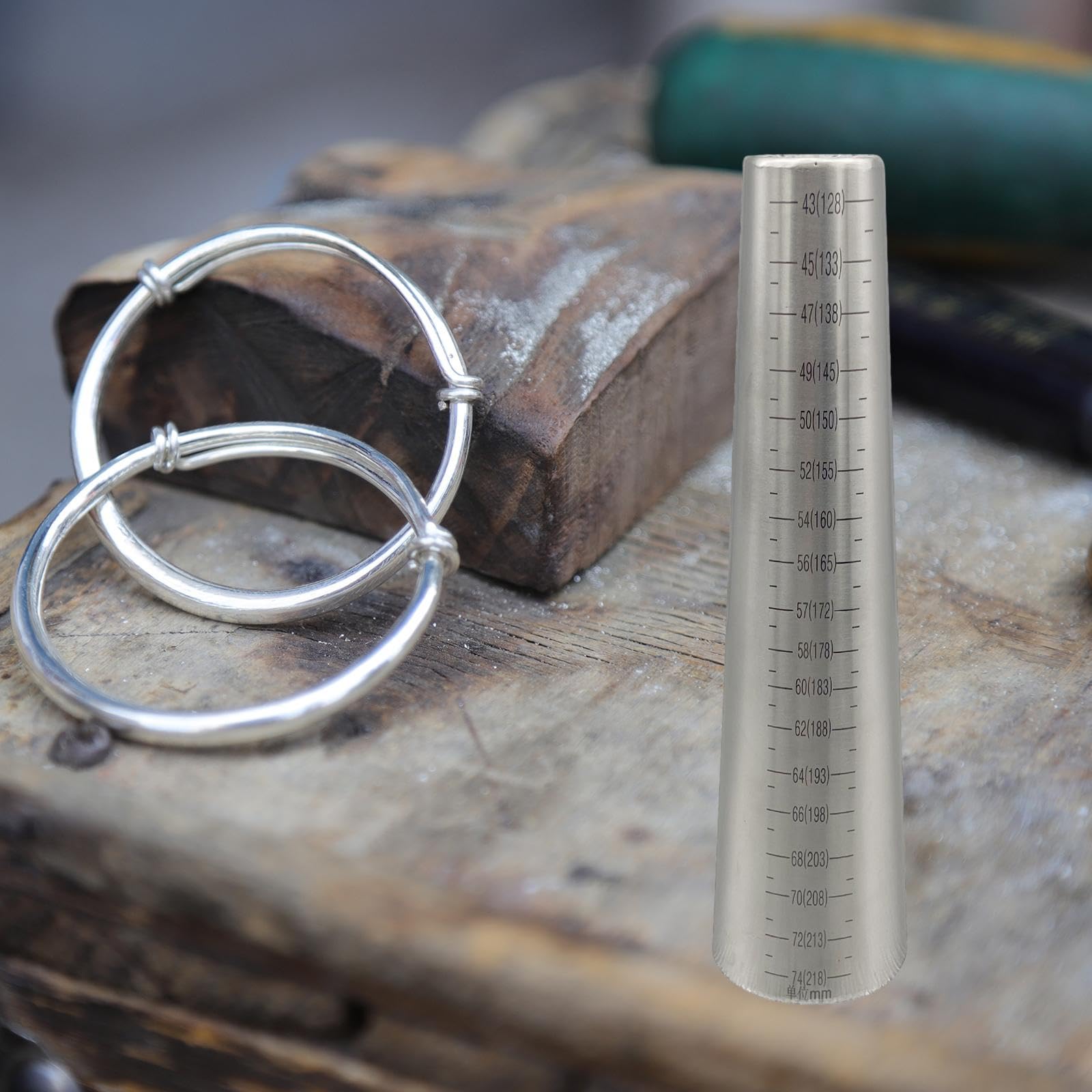 Armband-Dorn-Messgerät zur Anpassung der Armreif-Größe, Armreif-Größen-Werkzeug, Armband-Herstellung für DIY-Armband-Profis, Edelstahl rund