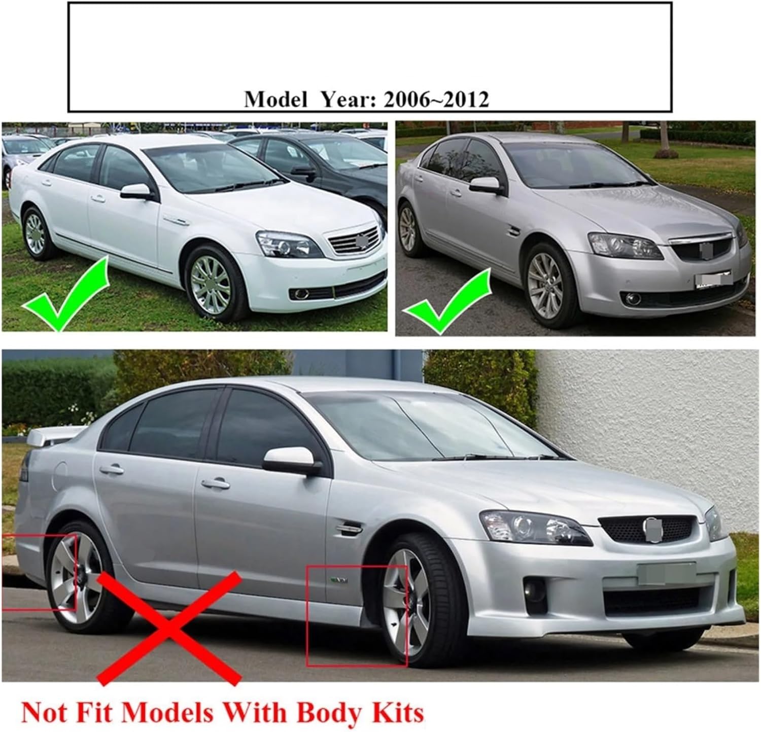 Mud Flaps Compatible with Holden Caprice Statesman WM Commodore VE Berlina Calais Compatible with Omega Bitter Vero Compatible with Daewoo Veritas Splash Guards