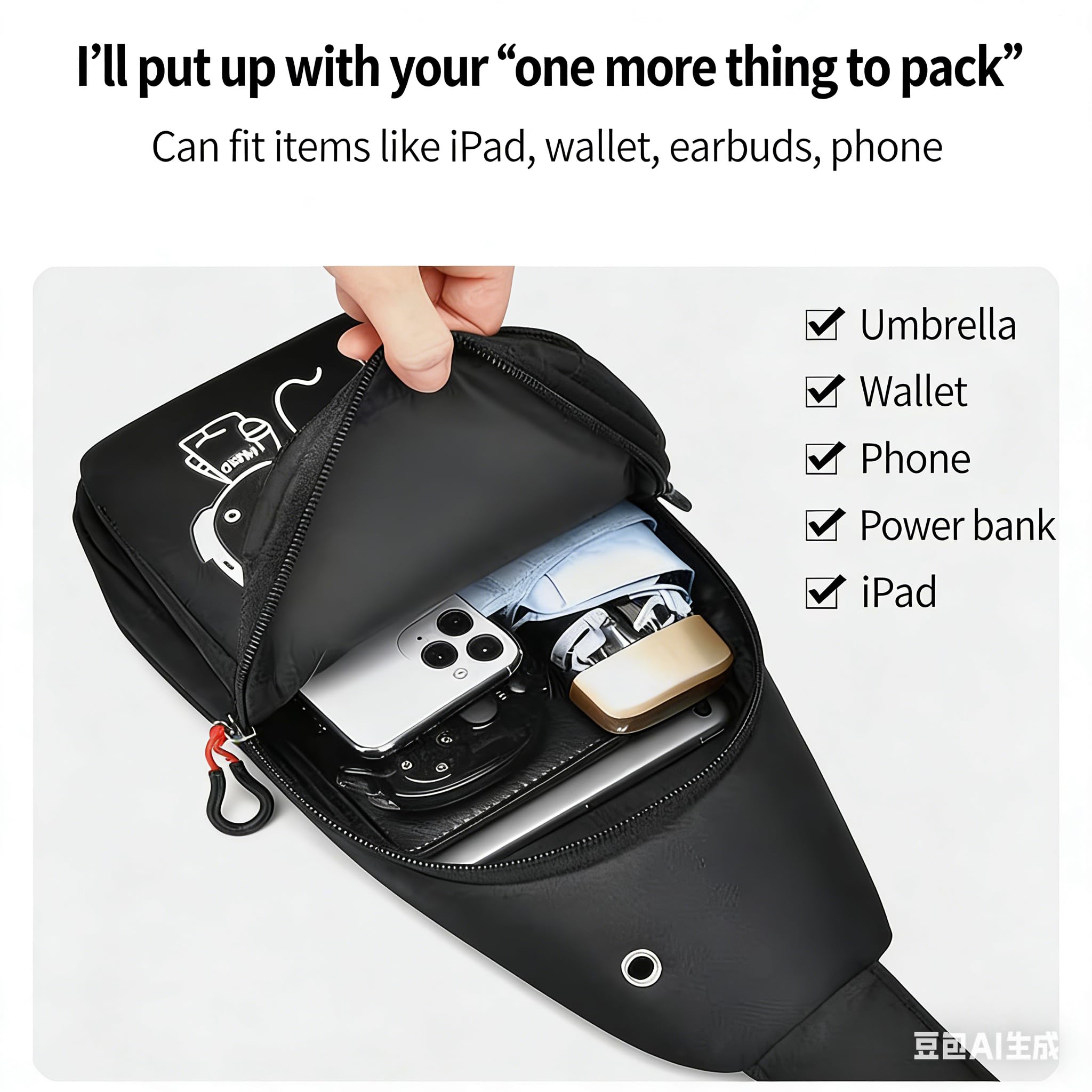 ZodiacZen Marsupio per Bambini, Marsupio Riflettente Antiscivolo con 2 Tasche e Passaggio per Cuffie, Regolabile per Corsa, Ciclismo, Fitness