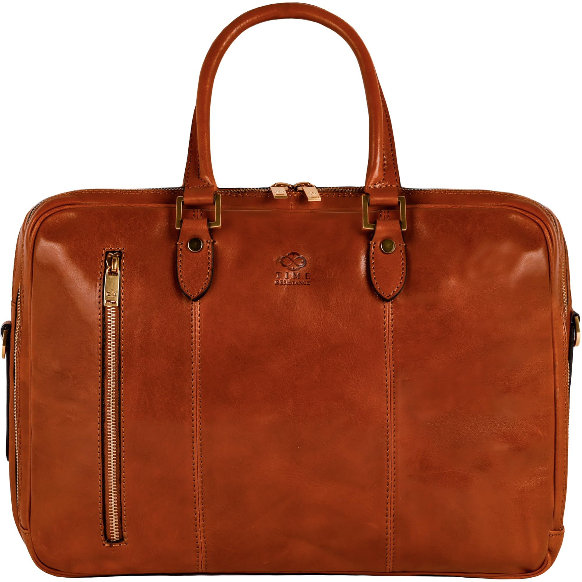 Time Resistance Full Grain Leather Briefcase