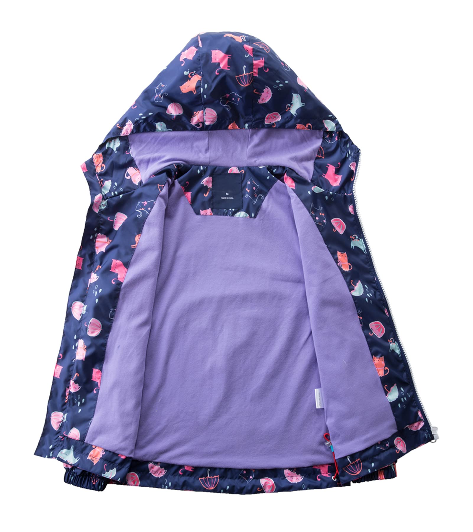 YoungSoul Coupe Vent Imperméable Fille - Manteaux Mi Saison Enfant Imprimé - Blouson Capuche Pluie