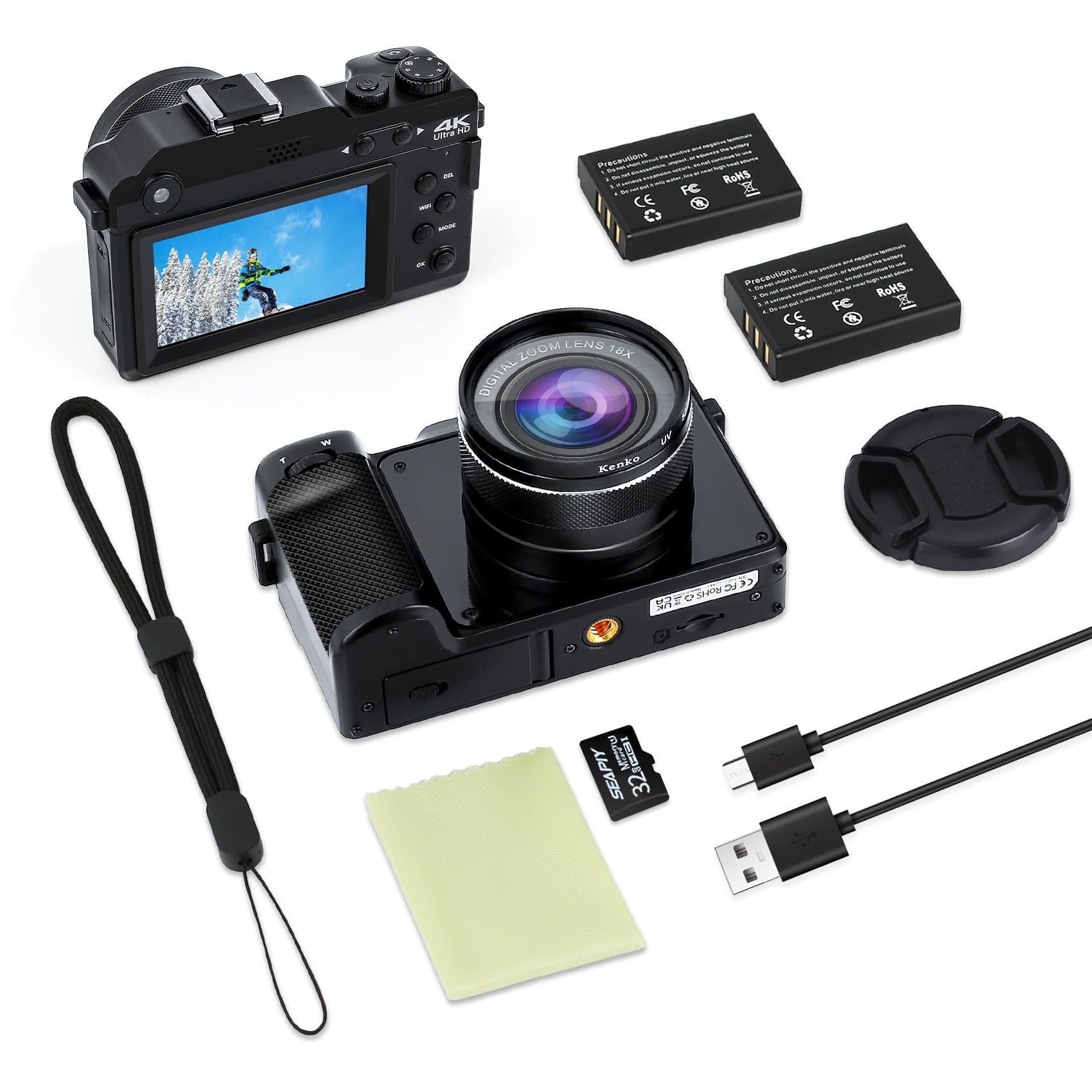 Amazon.co.jp: Digital Camera, 4K Digital Camera, 56 Megapixels