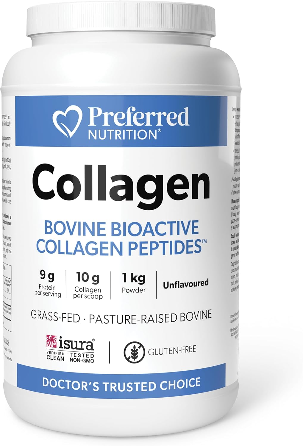 Preferred Nutrition® Collagen Bovine Bioactive Peptides™, 1kg Powder VALUE SIZE – 10g of Collagen & 9g of Protein Per Serving, Grass-Fed Pasture-Raised Bovine, Unflavoured Preferred Nutrition® Collagen Bovine Bioactive Peptides™, 1kg Powder VALUE SIZE – 10g of Collagen & 9g of Protein Per Serving, Grass-Fed Pasture-Raised Bovine, Unflavoured