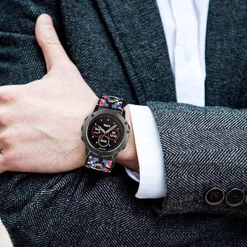 Miniatura 6 de Olytop Fenix 7Fenix 6Fenix 5epix 2 - Correa elástica de repuesto de nailon elástico de 0.866 pulgadas de ajuste rápido y fácil para Garmin Instinct,