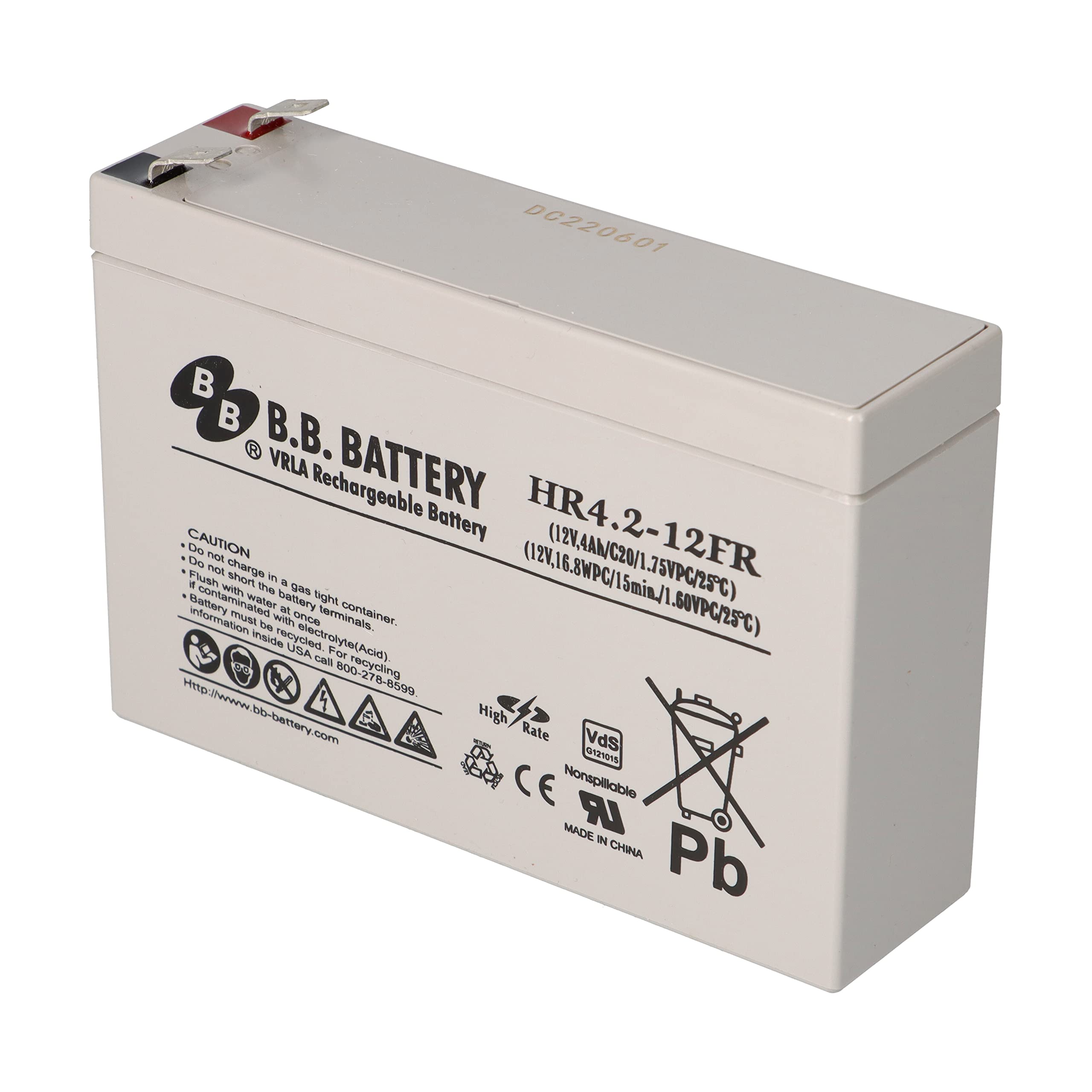Batería de plomo 12 V 4,2 Ah AGM con VDs compatible con UP-VW1220P1 UPC etc.