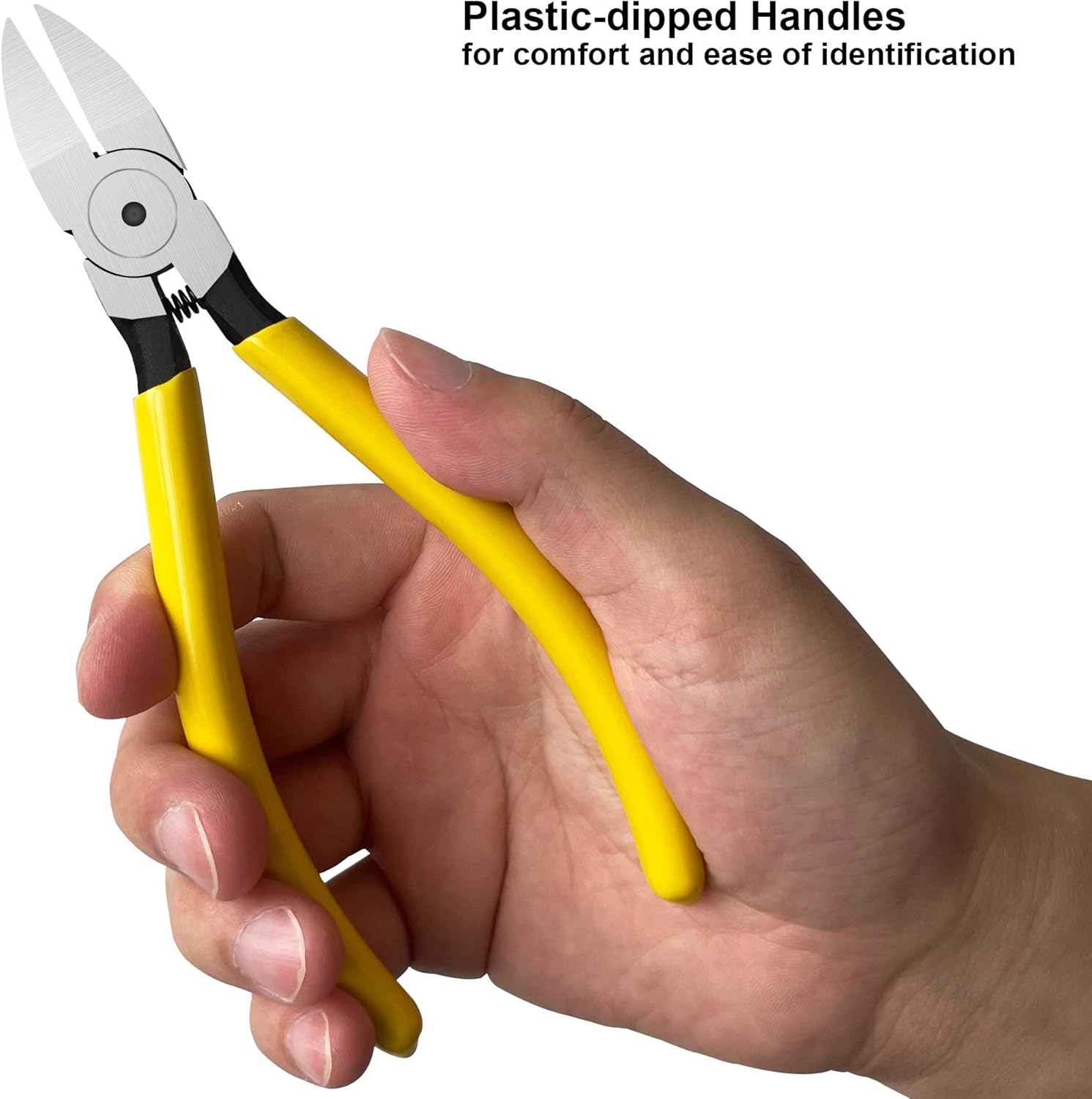 Hanpex 6in. Wire Cutters Set, Ultra Sharp Small Side Cutter Clippers with Spring Loaded, Flush Cutting Pliers, Diagonal Cutting Plier for Jewelry Making, Crafting, Electrical, 2 Pack
