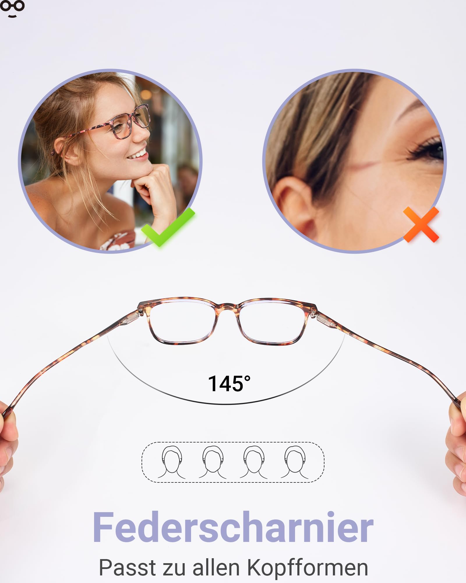 JOLISU Lesebrille mit Blaulichtfilter 5er Pack - Federbügel, Schlanke Leichtgewichts-Brille, Zeitlos & Stabil | Brillen​(1.25)
