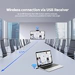 1080P Wireless Webcam for PC, Webcam with Noise Cancelling Microphone, 92° Viewing Angle, 360° Rotation, Plug and Play, Wireless Camera Works with Skype, Zoom for Conference