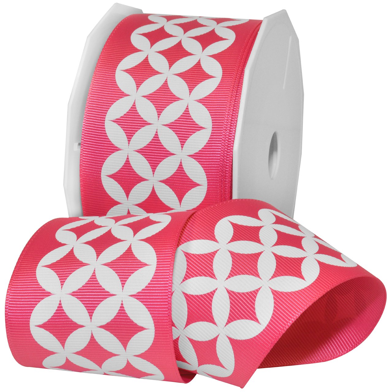 Ruban en polyester rose virtuel large de 57mm bobine Morex mercerie créative