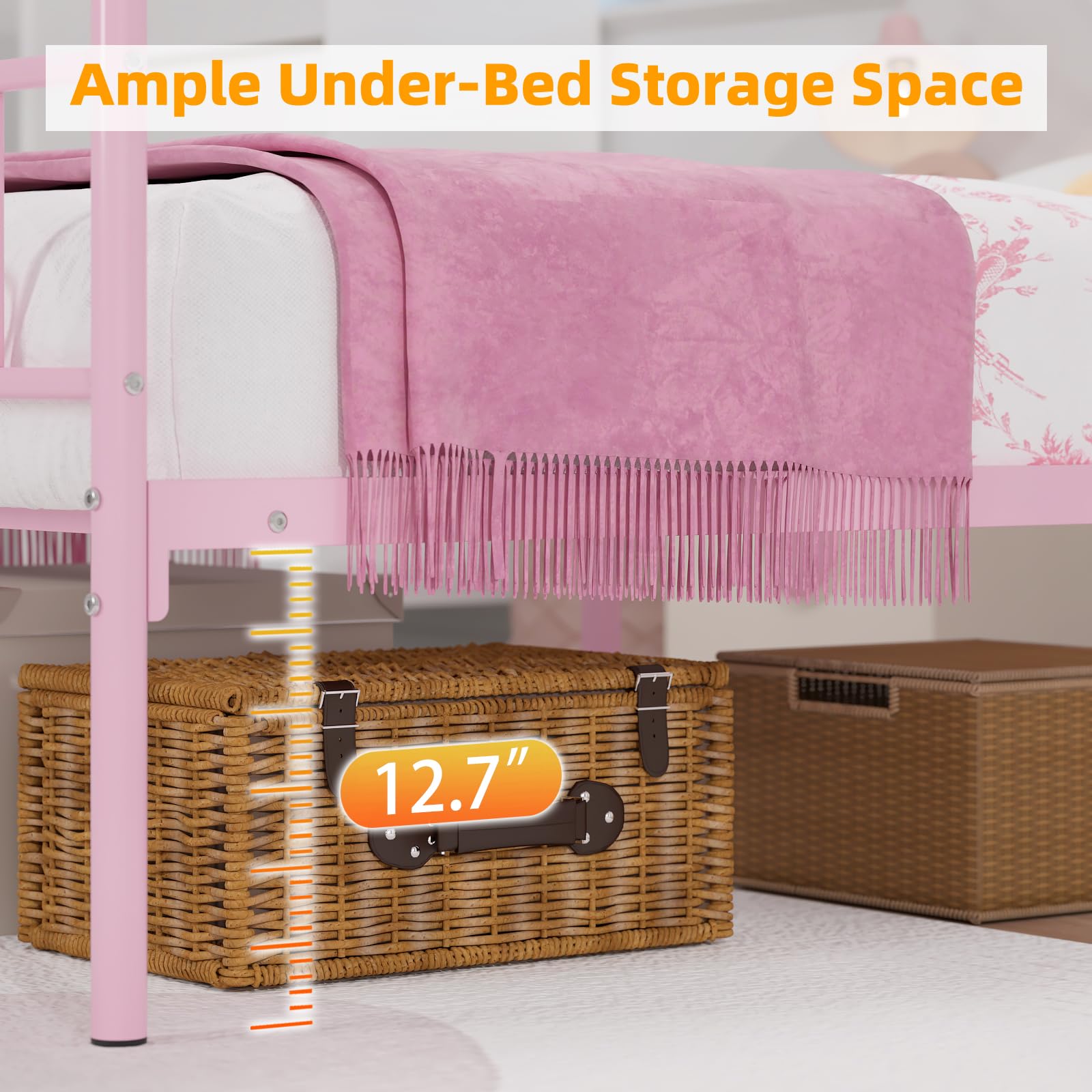 Letto A Baldacchino Weehom Viola 4 Poster Con Testiera - Struttura Metallica 196x91x198 Cm (Materasso Non Incluso)