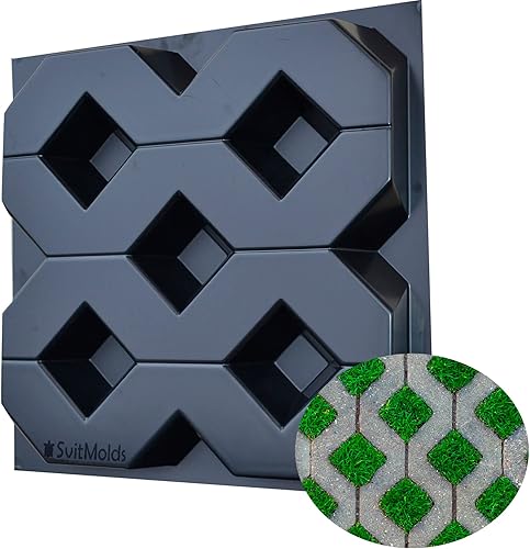 Miniatura 1 de Moldes de hormigón DIY Hierba Bloque de pavimentación de hormigón Adoquines de hormigón y adoquines S62