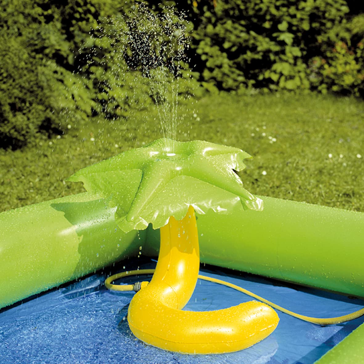 Happy People 2in1 Hüpfburg und Pool Giraffe mit Sprühfunktion Kinderbadespaß Planschbecken