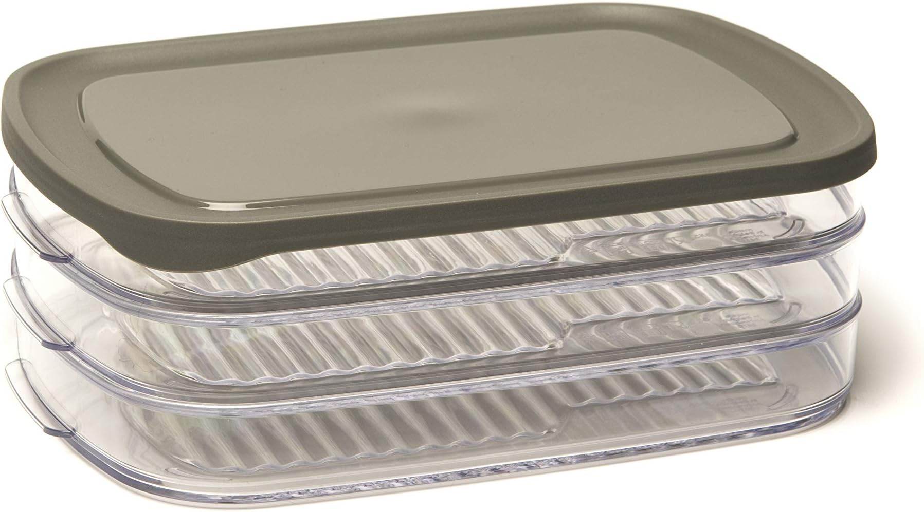 Harfield Tableware Amuse 3 Compartment Meat Fridge Food Storage Box Deli Cold Cuts Containers Cheese Saver