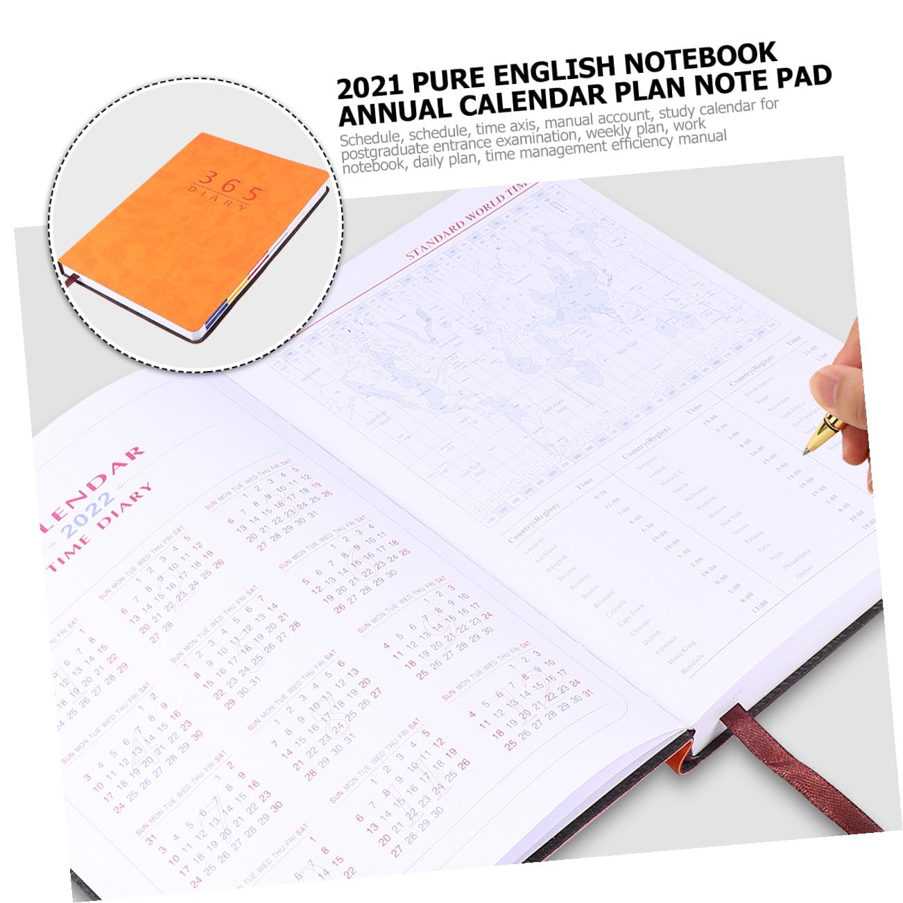 STOBOK 3 Pz taccuini diario a5 - Notebook giornaliero calendario cancellabile a secco Taccuino dell'agenda settimanale ufficio materiale scolastico cancelleria per studenti Orange