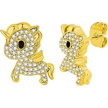Tokidoki Unicorno Necklace Bracelet Earring Stud 14K Silvery Plated Unicorno Pendant Trendy Cubic Zirconia Crystal Choker Necklace for Daughter Niece Wife