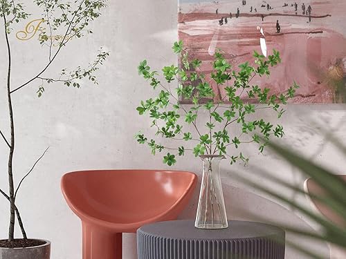 Miniatura 6 de Floweroyal 3 tallos artificiales de vegetación de 43.3 pulgadas, ramas sintéticas para relleno de jarrón, plantas verdes falsas para decoración de